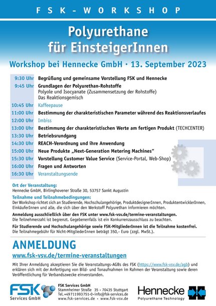 Jetzt anmelden: Zweiter FSK-Workshop Polyurethane für EinsteigerInnen